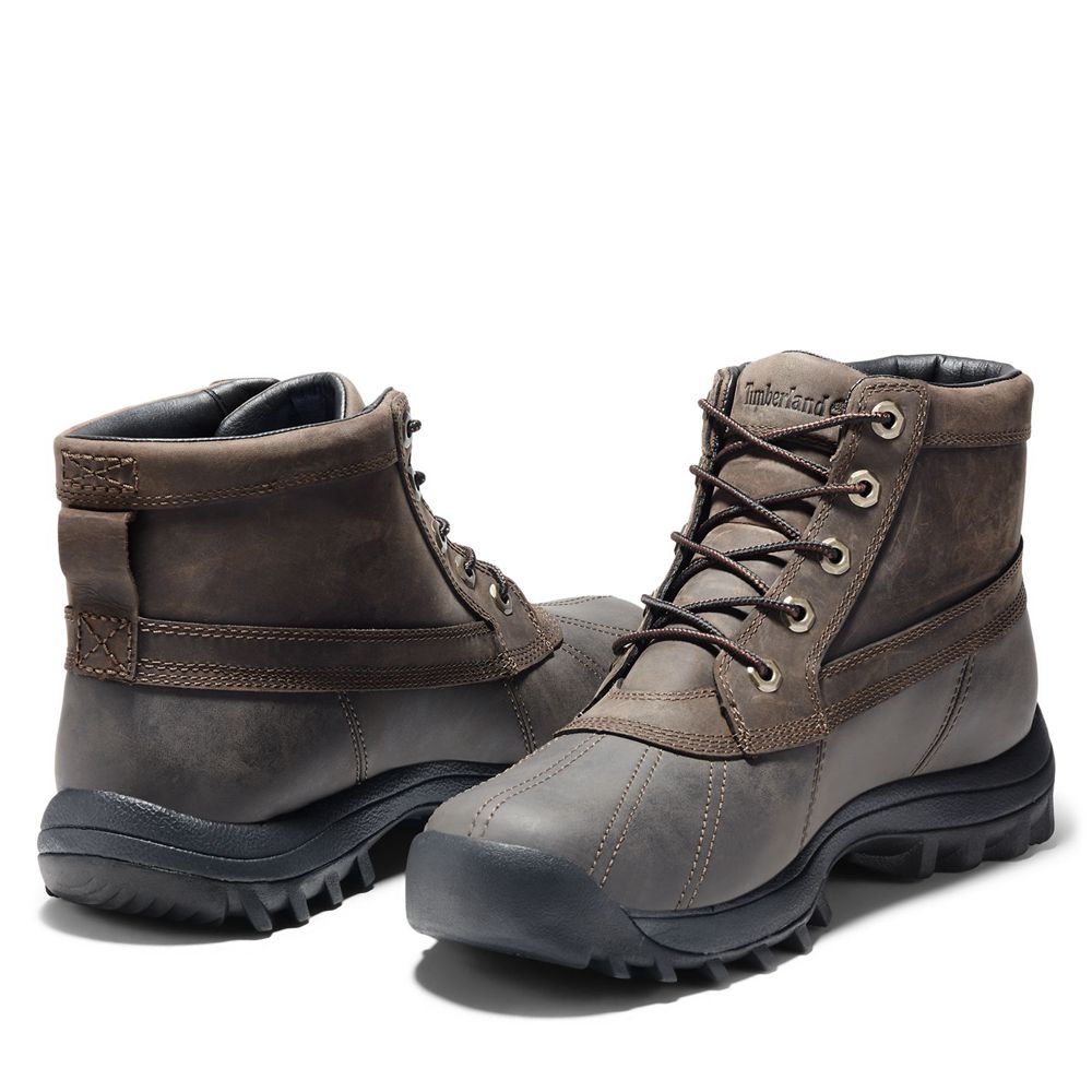 Timberland Μποτες Χιονιού Ανδρικα Καφε - Canard Mid Waterproof Δερματινα - Greece 1796342-NJ